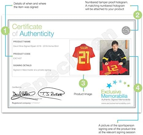 דייוויד סילבה חתם על ספרד 2018-19 גופיית כדורגל. מסגרת סטנדרטית | מזכרות ספורט עם חתימה
